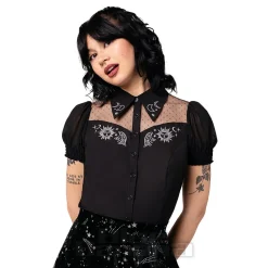 Hell Bunny Danica Blouse (Black)