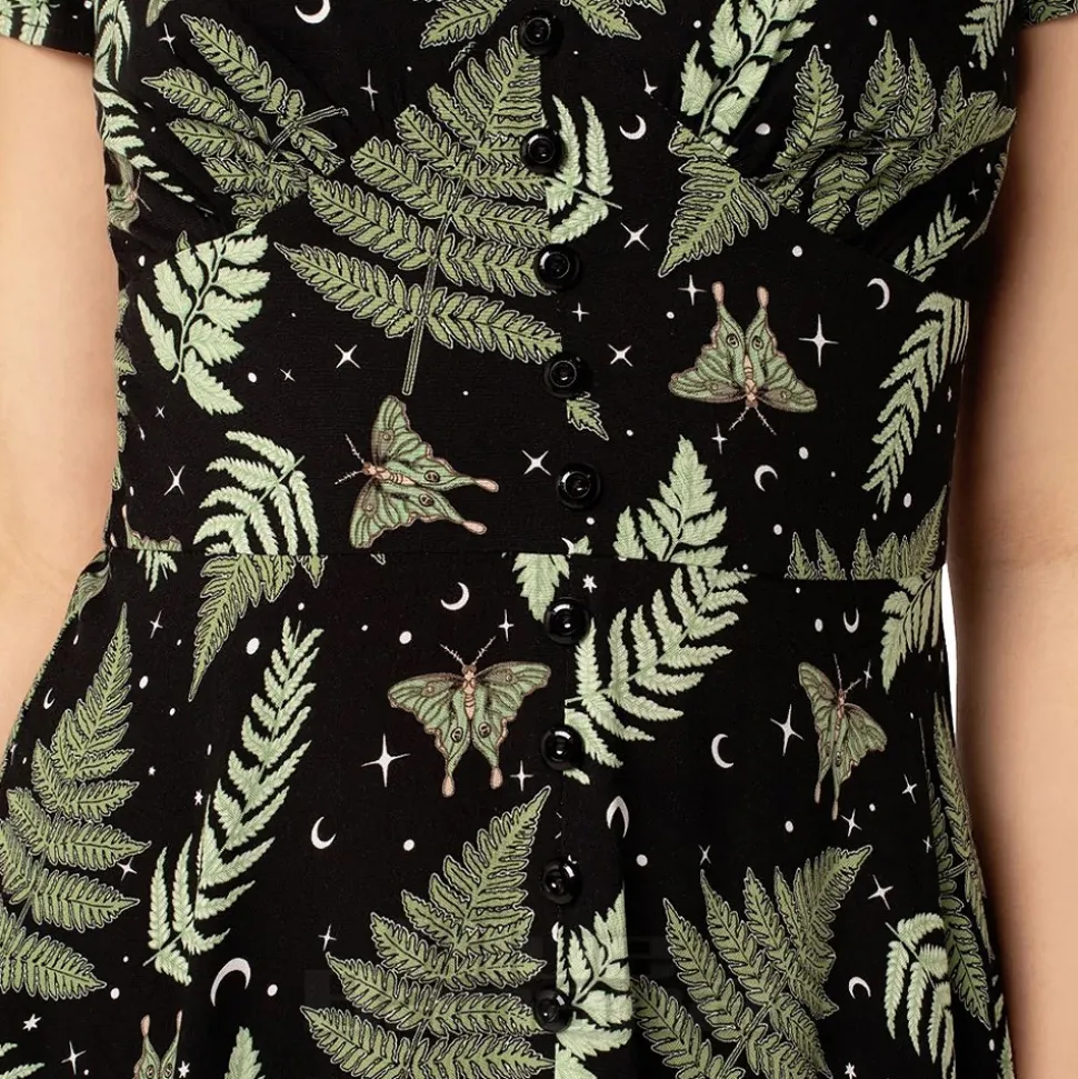 Hell Bunny Gaia Midi Dress (Black/Green)
