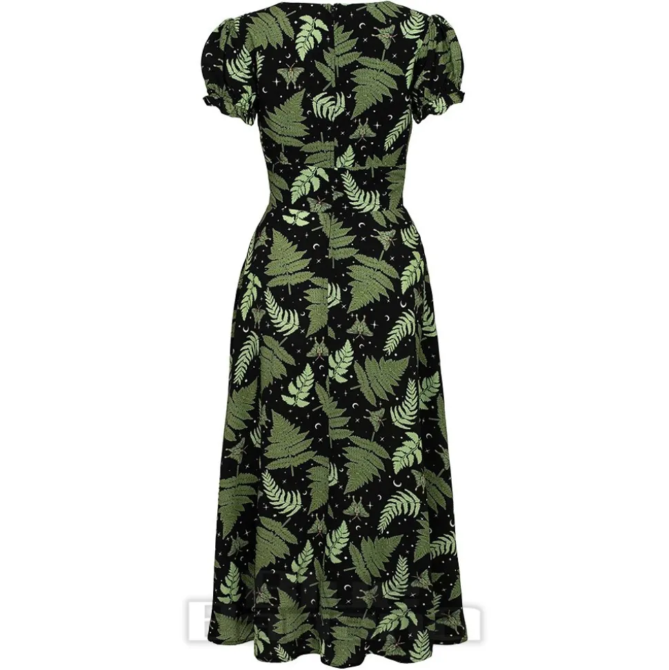 Hell Bunny Gaia Midi Dress (Black/Green)