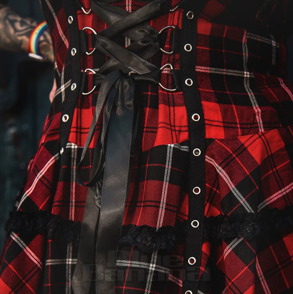 Hell Bunny Harley Tartan Dress (Red)
