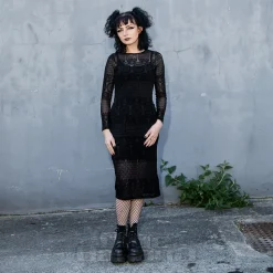 Hell Bunny Mea Culpa Midi Dress (Black)