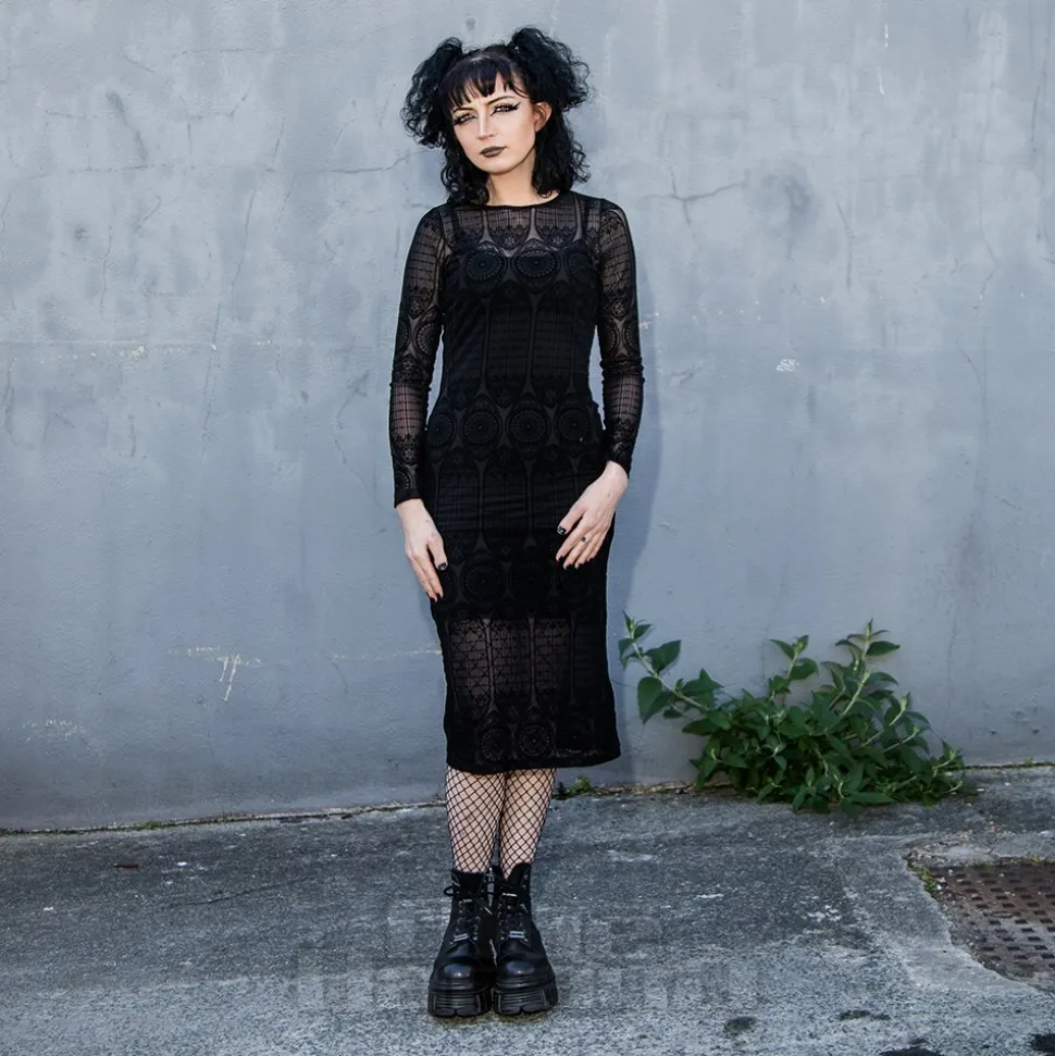 Hell Bunny Mea Culpa Midi Dress (Black)