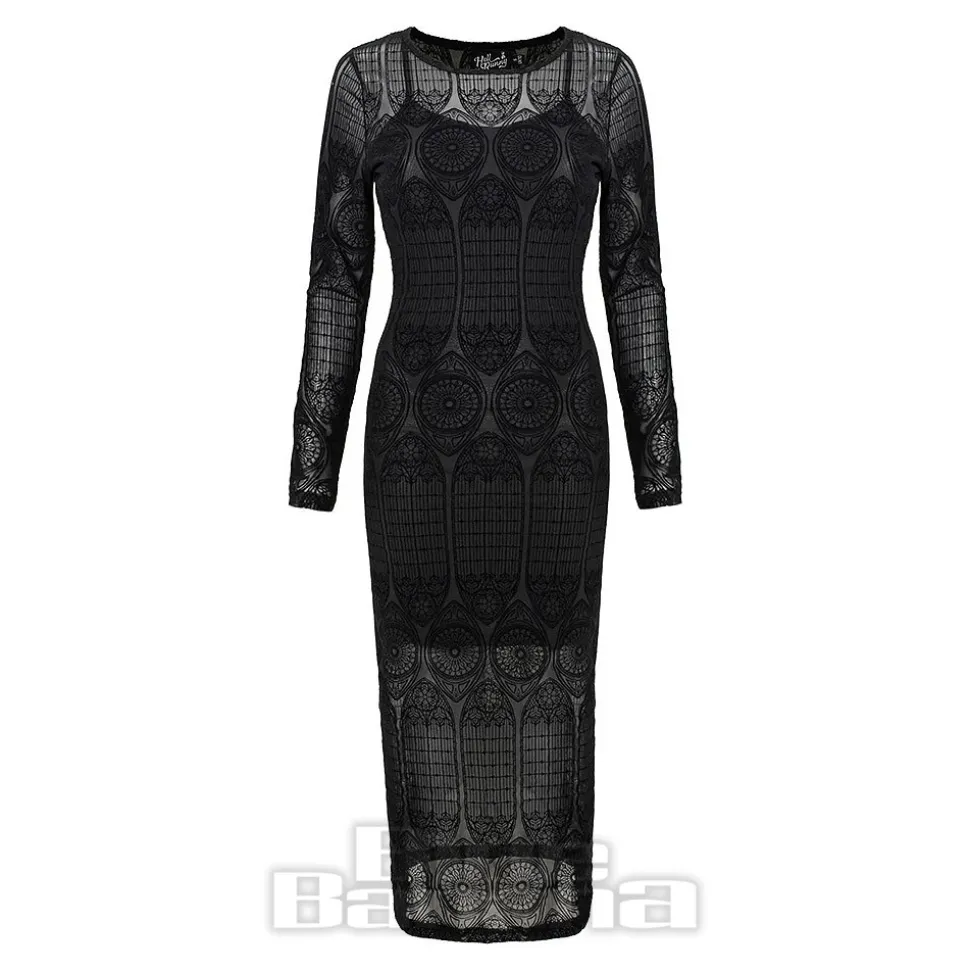 Hell Bunny Mea Culpa Midi Dress (Black)
