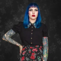 Hell Bunny Mischief Blouse (Black)