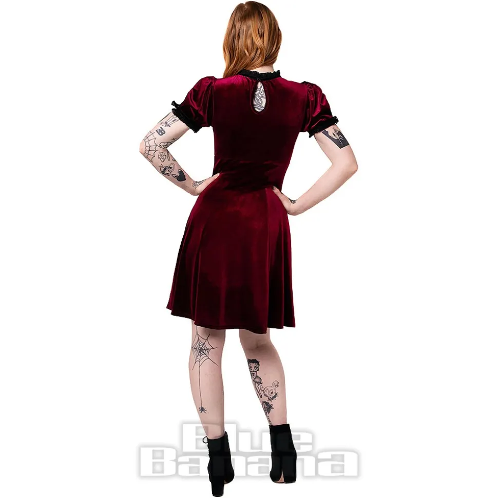 Hell Bunny Mourning Dress (Burgundy)