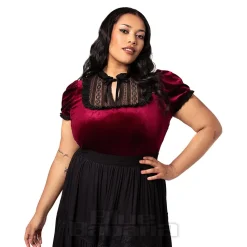 Hell Bunny Mourning Top (Burgundy)