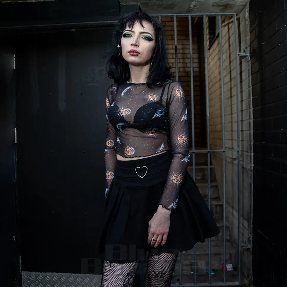 Hell Bunny Solaris Mesh Top (Black)