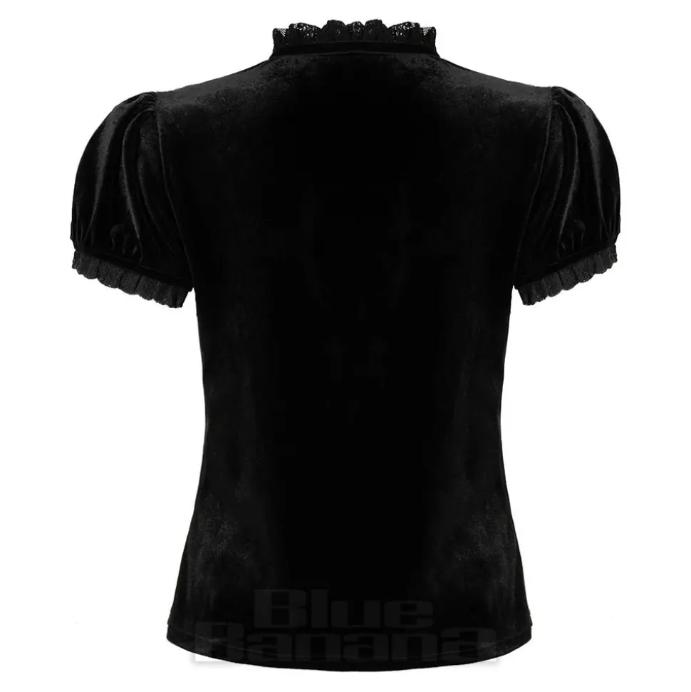 Hell Bunny Velvet Mourning Top (Black)