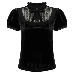 Hell Bunny Velvet Mourning Top (Black)