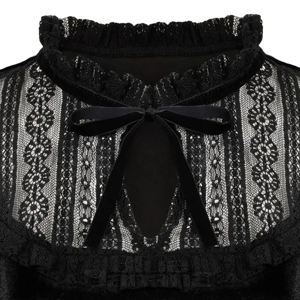 Hell Bunny Velvet Mourning Top (Black)