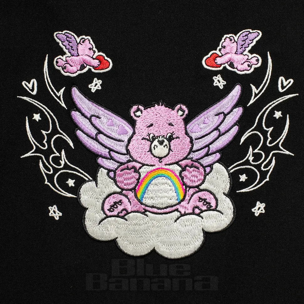 Hell Bunny X Care Bear Cheer Bear Pleated Mini Skirt (Black)
