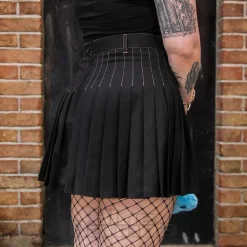 Hell Bunny X Care Bear Cheer Bear Pleated Mini Skirt (Black)