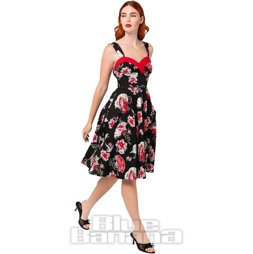 Hell Bunny Yuna Midi Dress (Black)