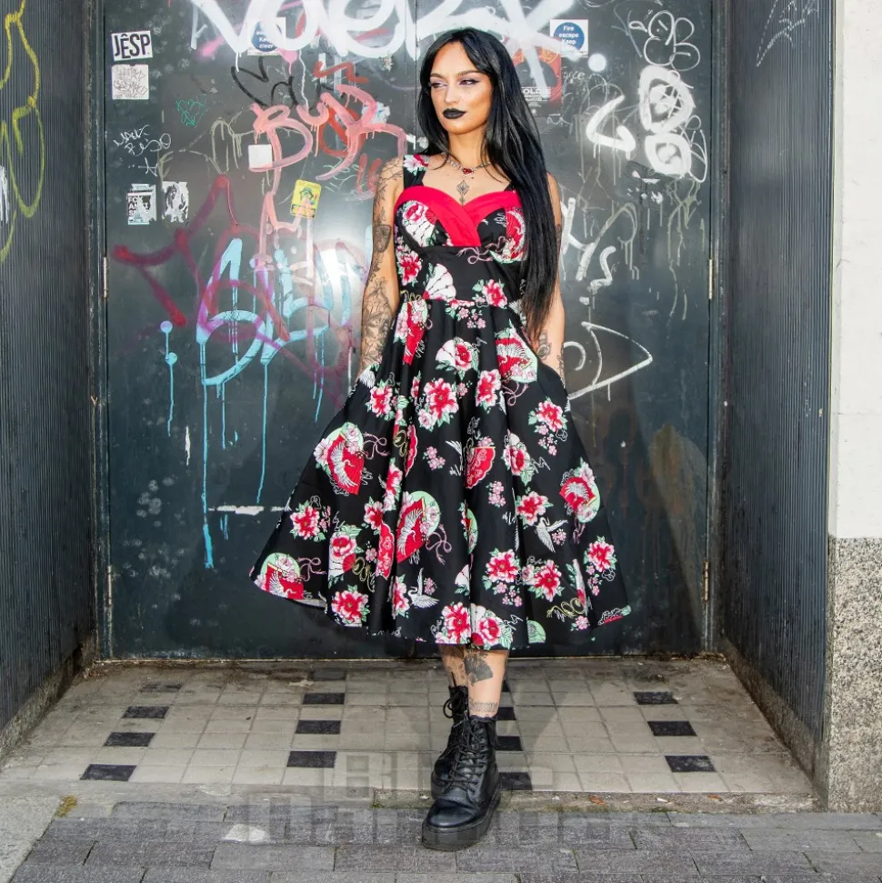 Hell Bunny Yuna Midi Dress (Black)