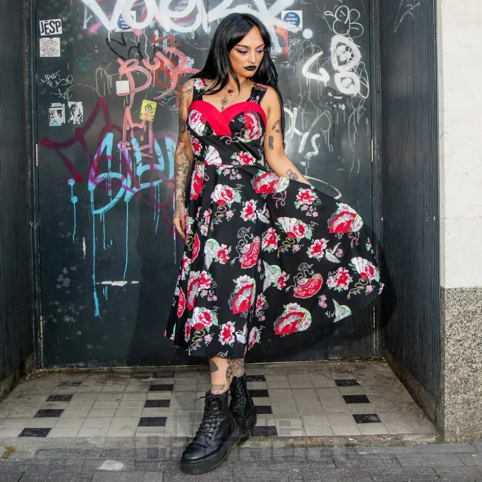 Hell Bunny Yuna Midi Dress (Black)