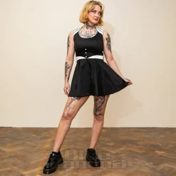 H&R London Empire Line Dress (Black/White)
