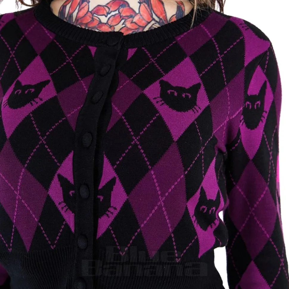 Jawbreaker Cat Cardigan (Purple/Black)