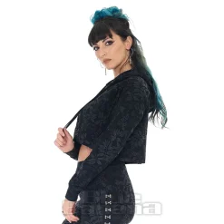 Jawbreaker Cat Crop Hoodie (Black)