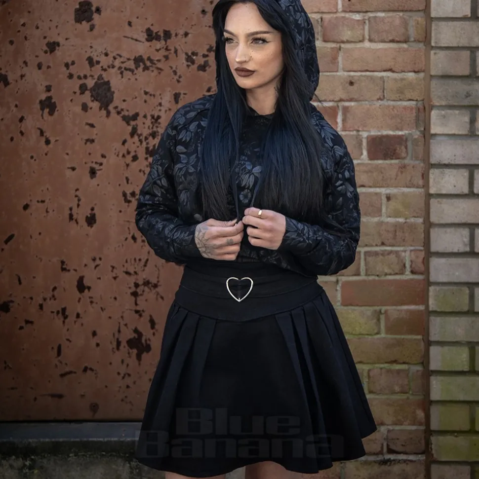 Jawbreaker Cat Crop Hoodie (Black)