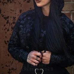 Jawbreaker Cat Crop Hoodie (Black)