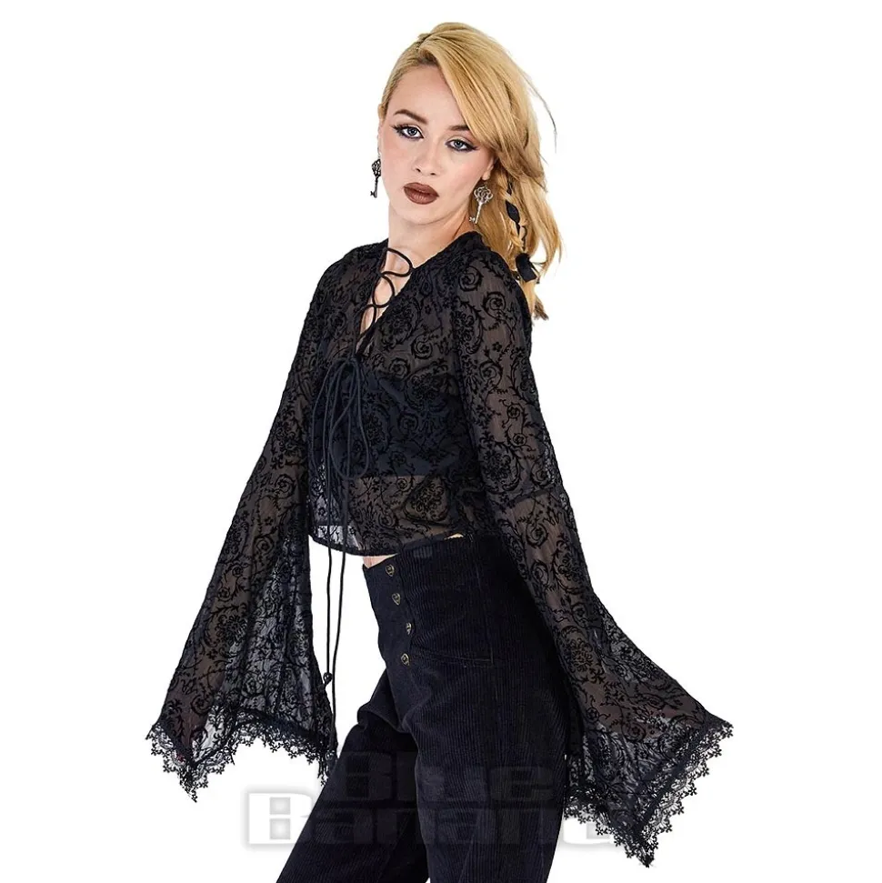 Jawbreaker Flared Sleeves Top (Black)