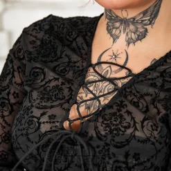 Jawbreaker Flared Sleeves Top (Black)
