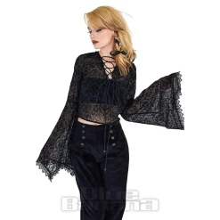 Jawbreaker Flared Sleeves Top (Black)