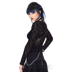 Jawbreaker Floral Flock Top (Black)