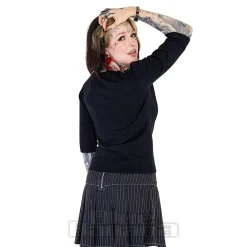 Jawbreaker Flower Skull Jumper (Black)