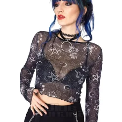 Jawbreaker Tarot Mesh Top (Black)
