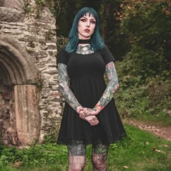 Killstar Draculana Skater Mini Dress (Black)