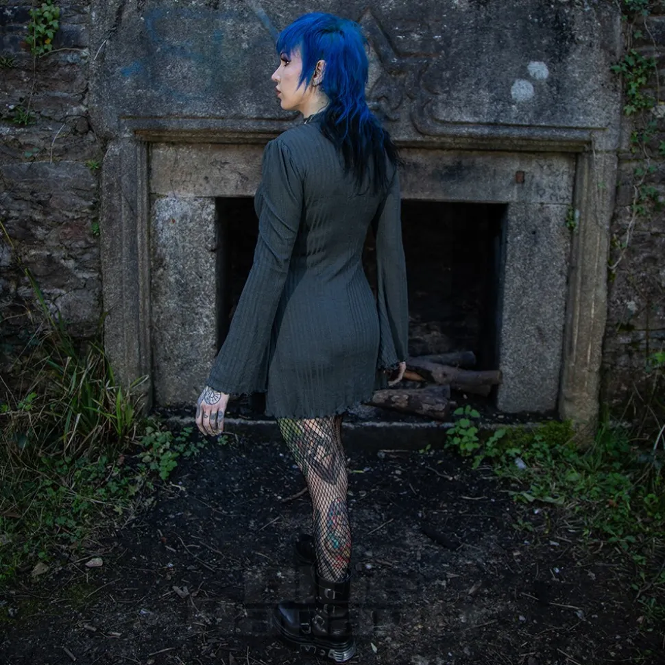 Killstar Of The Blade Mini Dress (Grey)