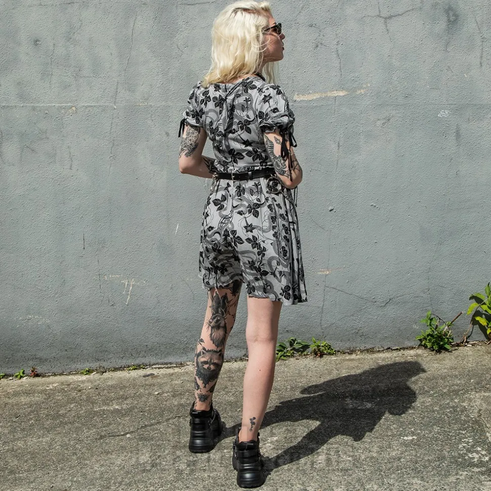 Killstar Venomous Rose Dress (Grey)