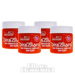 La Riche Directions Colour Hair Dye 4 Pack 100ml (Fluorescent Orange)