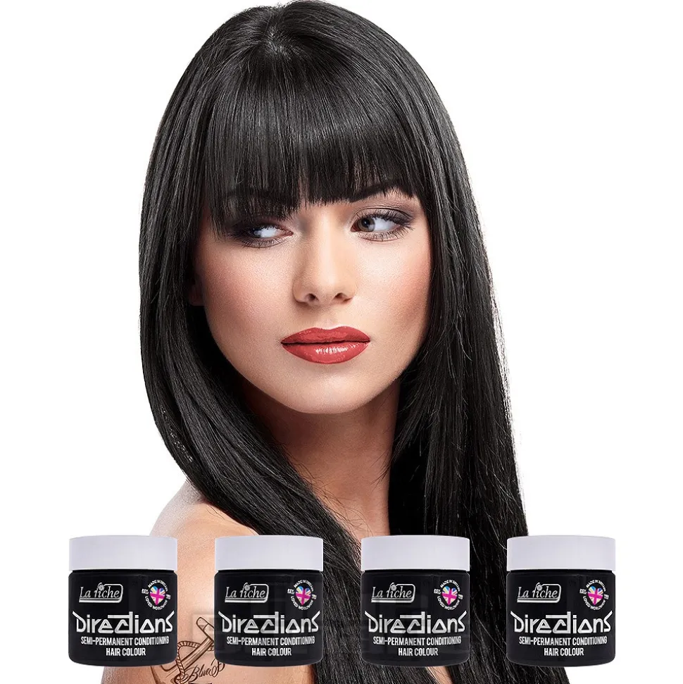 La Riche Directions Colour Hair Dye 4 Pack 100ml (Ebony)