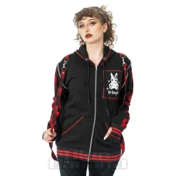 Luv Bunny Cursed Bunny Zip Hoodie (Black/Red)