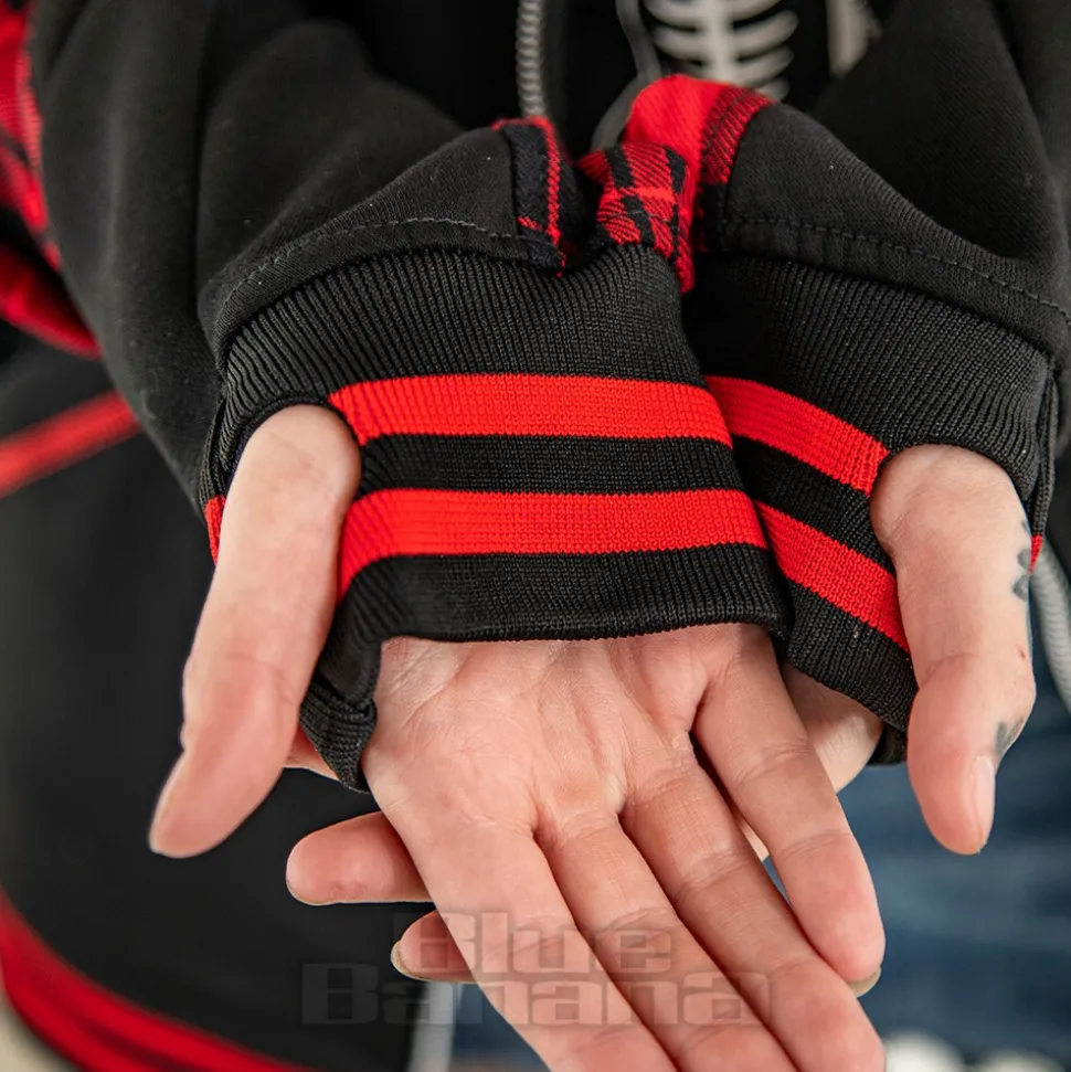 Luv Bunny Cursed Bunny Zip Hoodie (Black/Red)