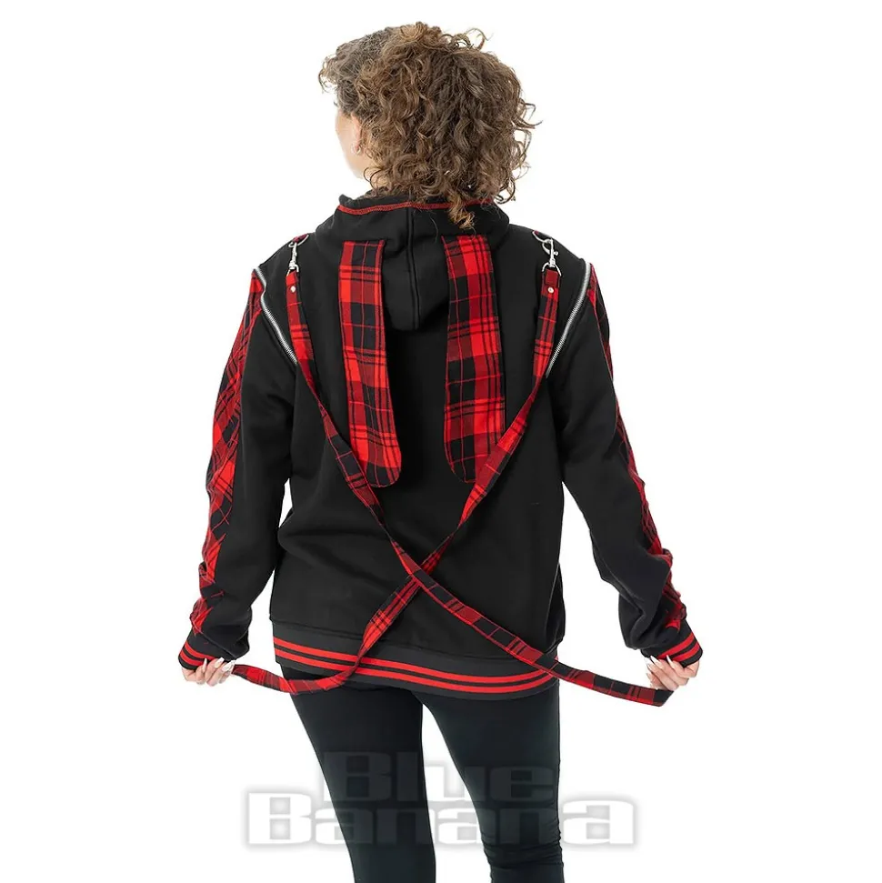 Luv Bunny Cursed Bunny Zip Hoodie (Black/Red)