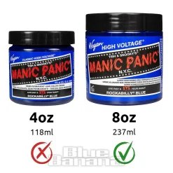 Manic Panic 8oz High Voltage Classic Cream Formula Colour Hair Dye (Rockabilly Blue)