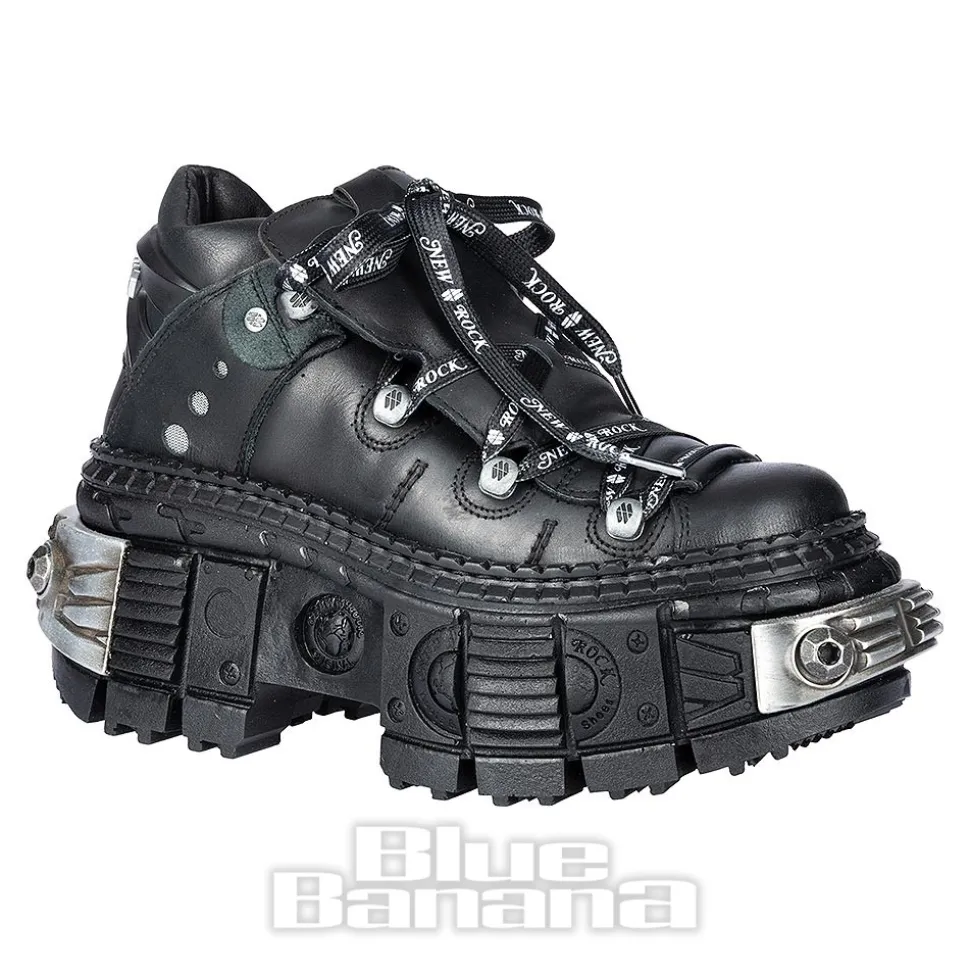 New Rock M-106 C4 Laces Shoe (Black)