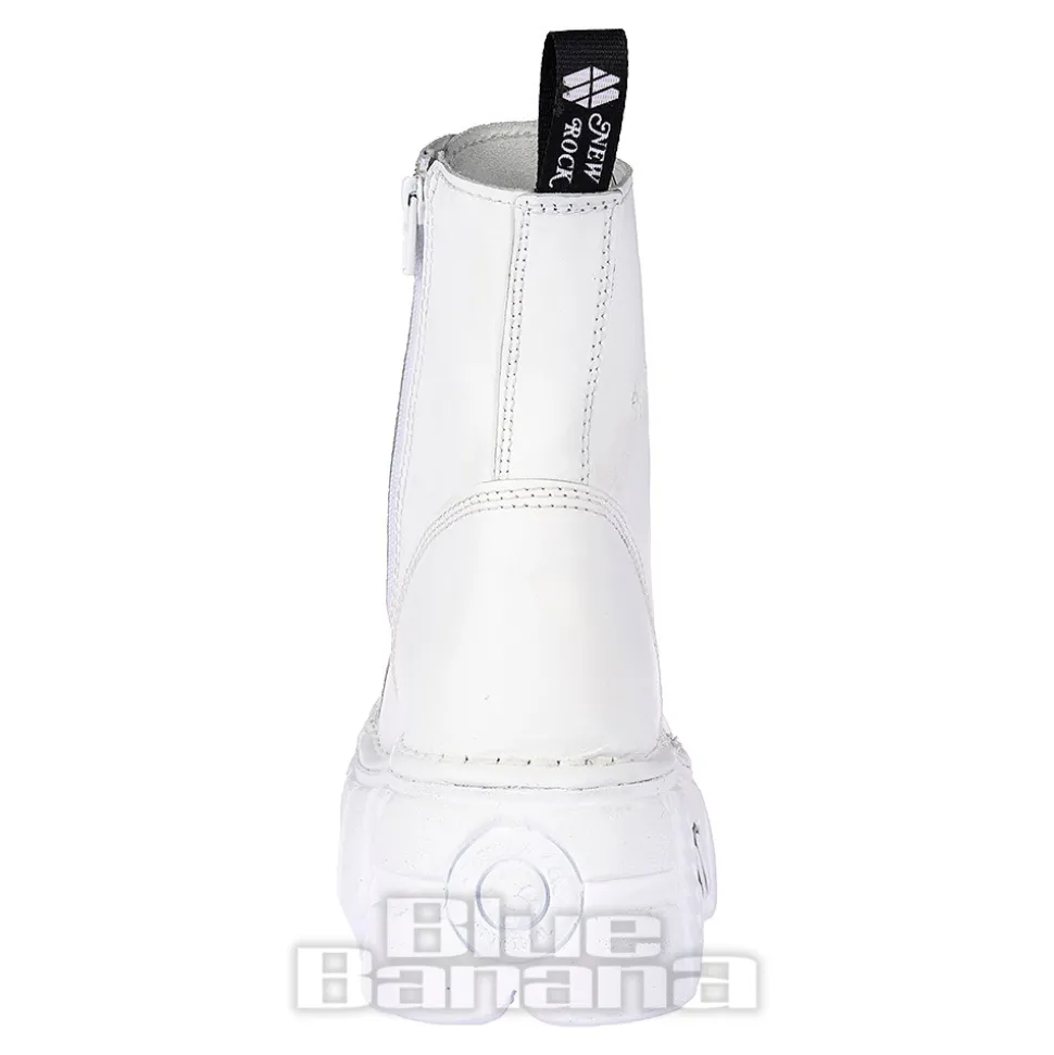 New Rock Metallic M.MILI083C-C7 Boots (White)