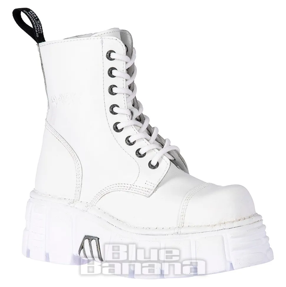 New Rock Metallic M.MILI083C-C7 Boots (White)
