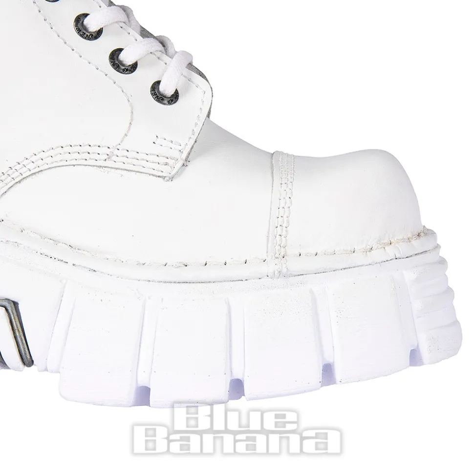 New Rock Metallic M.MILI083C-C7 Boots (White)