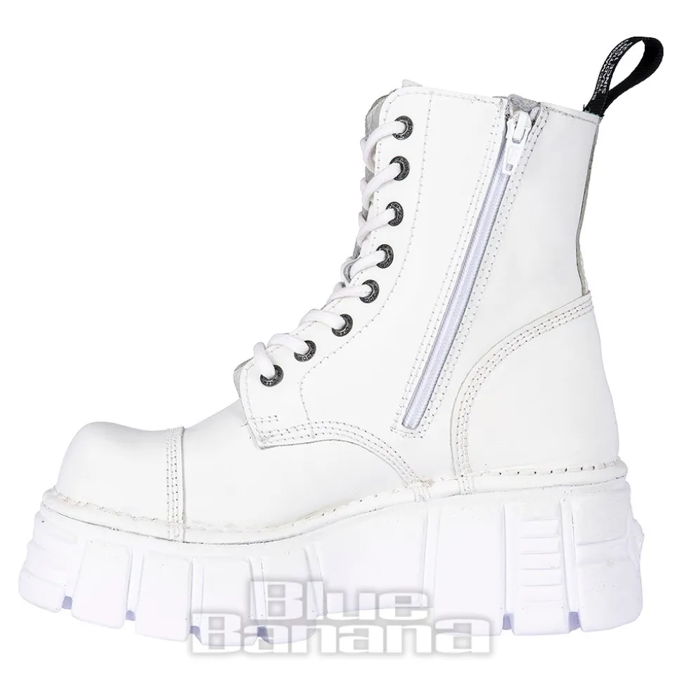 New Rock Metallic M.MILI083C-C7 Boots (White)
