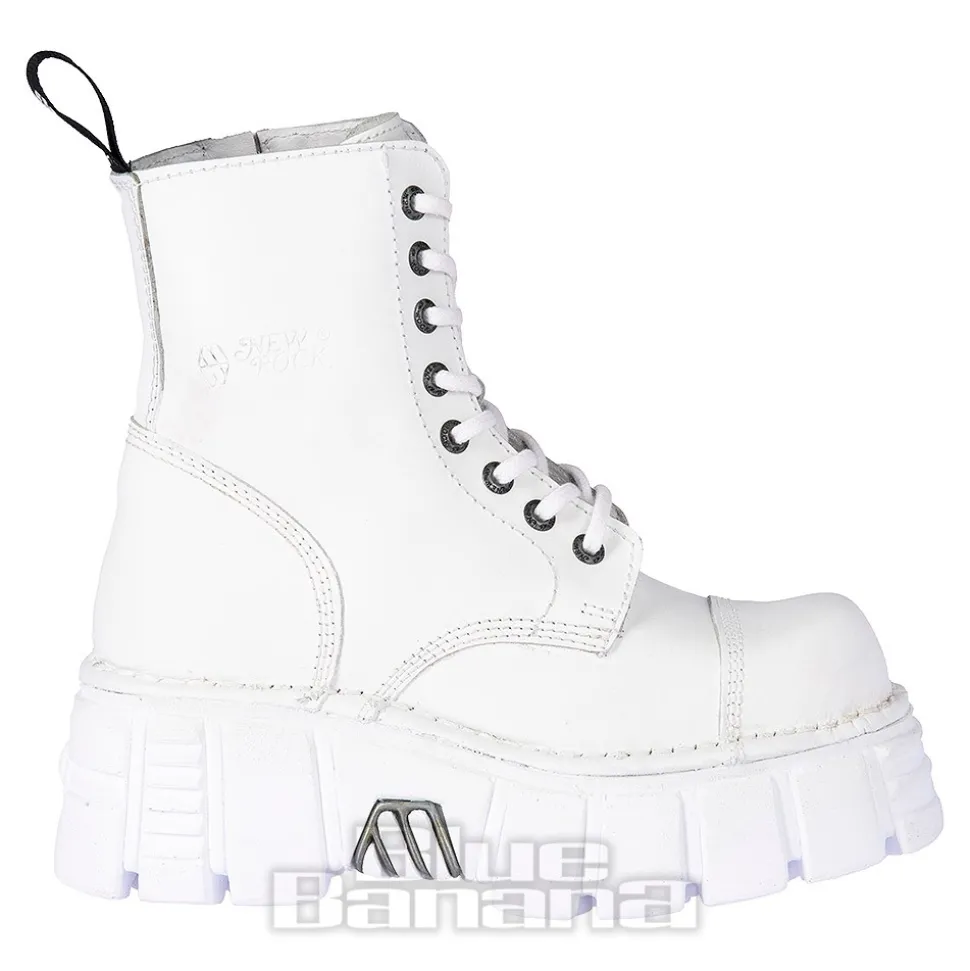 New Rock Metallic M.MILI083C-C7 Boots (White)