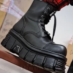 New Rock M-NEWMILI083-VS2 Vegan Military Boots (Black)