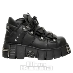 New Rock M-106-VS1 Vegan Ankle Boots (Black)