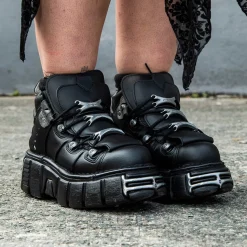 New Rock M-106-VS1 Vegan Ankle Boots (Black)