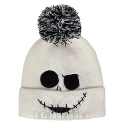 Nightmare Before Christmas Jack Skellington Face Knitted Hat (White)
