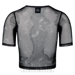 Nirvana Official Happy Face Mesh Crop T Shirt (Black)